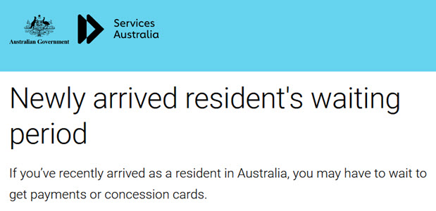 Migrants granted a permanent visa must reside for 2 to 4 years to be eligible for most Centrelink benefits.