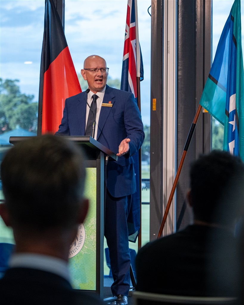 Shayne Neumann (Blair) speaking at the Ipswich citizenship ceremony. Photo: Home Affairs.